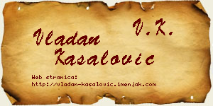 Vladan Kasalović vizit kartica